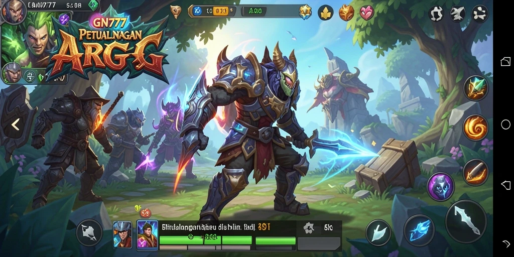 Gameplay seru GN777 saat menjelajahi dungeon dan melawan monster.