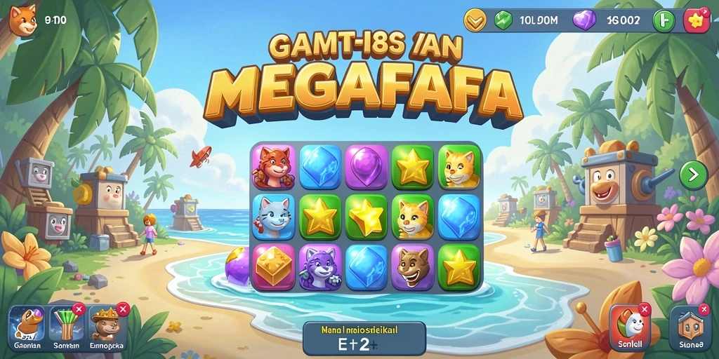 Screenshot gameplay MEGAFAFA yang menarik dan penuh warna.