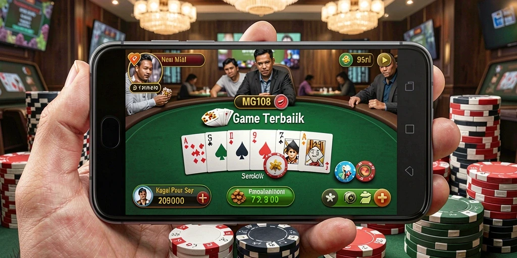 Tampilan menarik dari gameplay Poker di MG108.