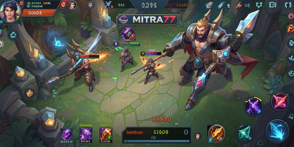 Tampilan gameplay MOBA yang seru dan mendebarkan.