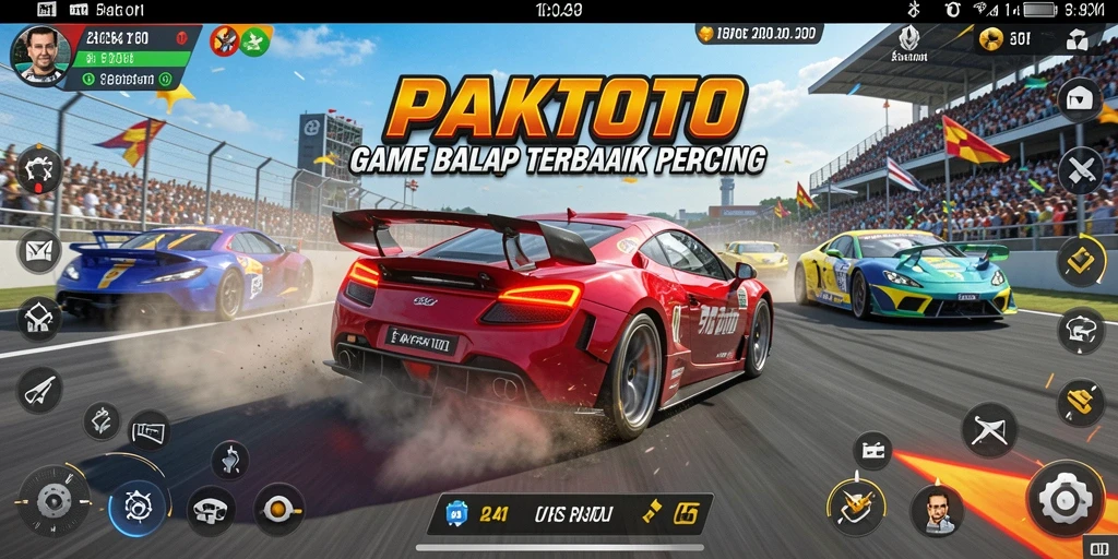 Screenshot permainan PAKTOTO yang menampilkan aksi balap mendebarkan.