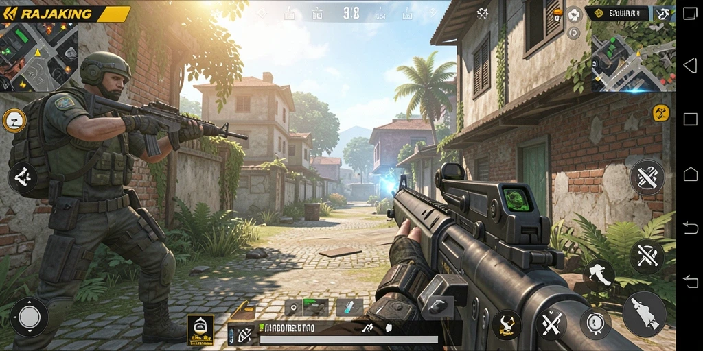 Tangkapan layar gameplay RAJAKING yang menegangkan di tengah aksi.