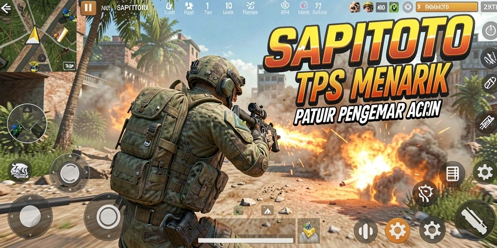 Screenshot gameplay SAPITOTO yang menampilkan aksi mendebarkan dalam pertempuran TPS.